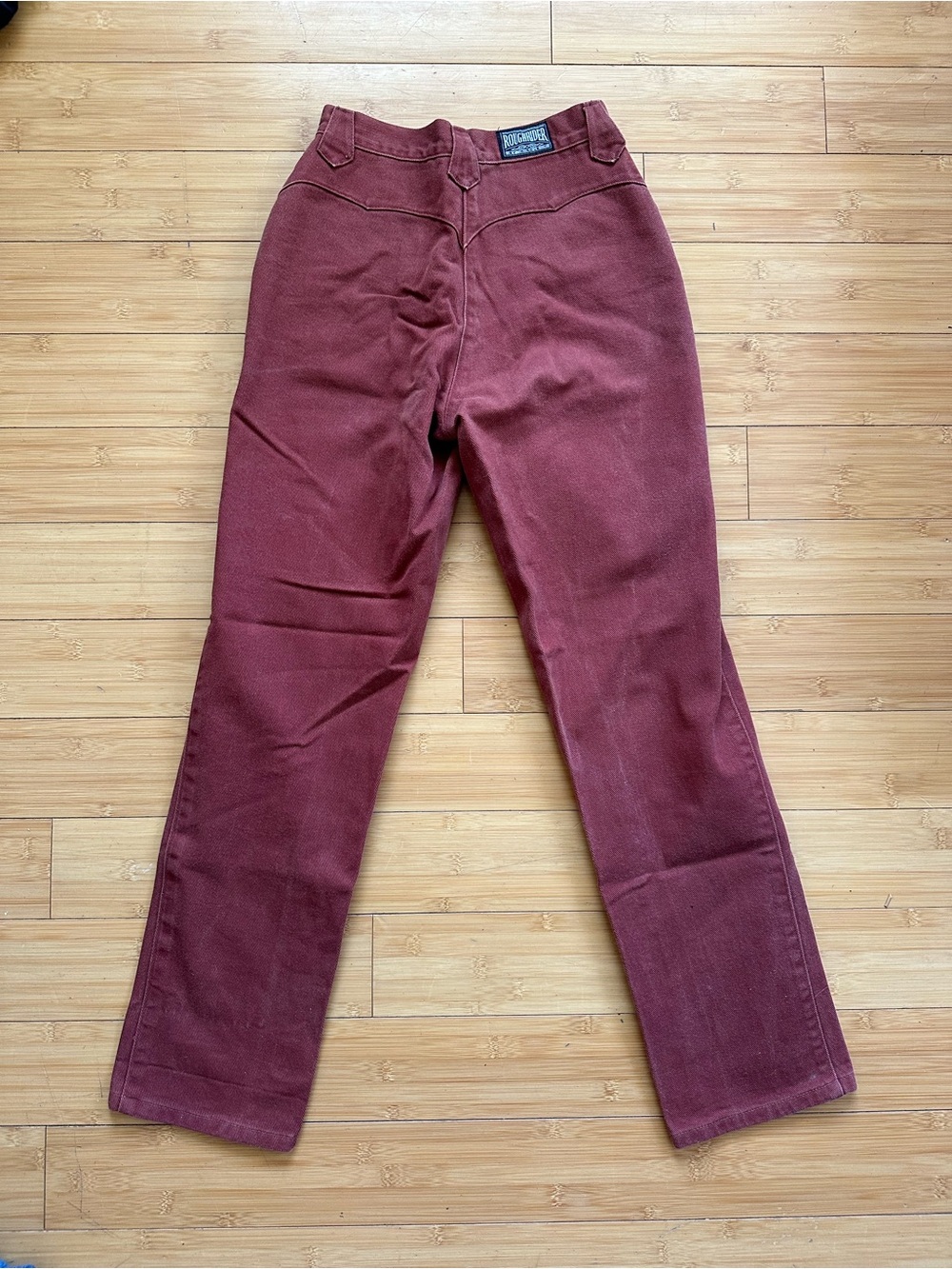 Vintage-Rough Rider 100% cotton Burgundy Straight-Leg Jeans